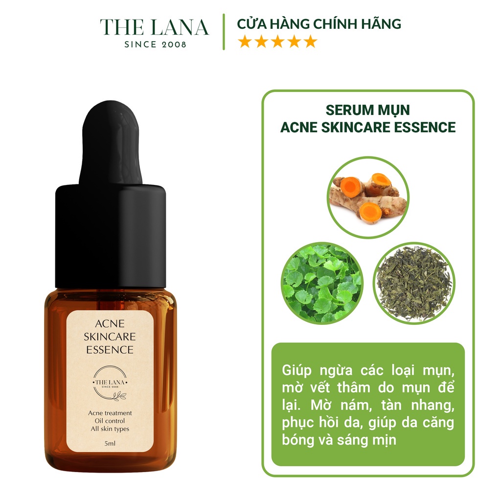 Serum ngừa mụn The Lana Acne Skincare Essence giúp da sáng mịn 5ml