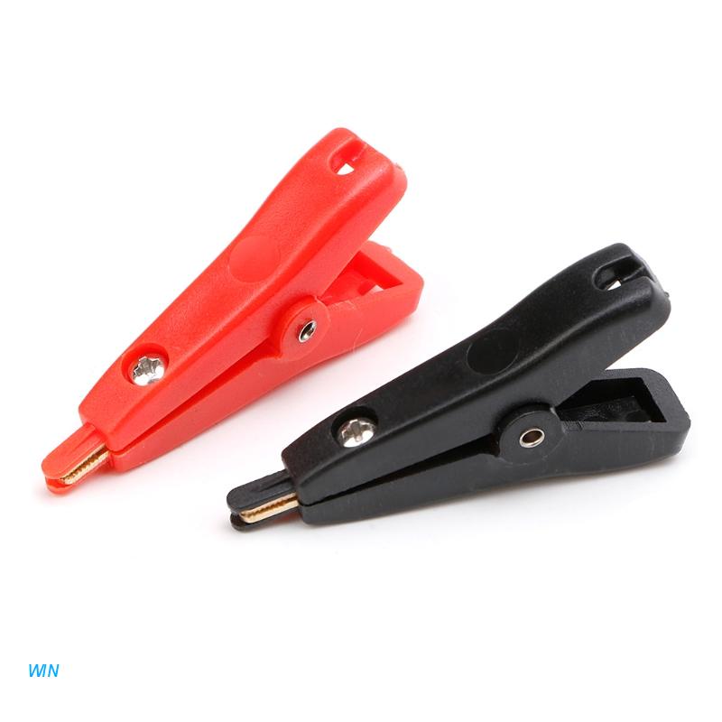 Set 2 kẹp kiểm tra điện 4 kẹp mạ vàng màu đỏ + đen
