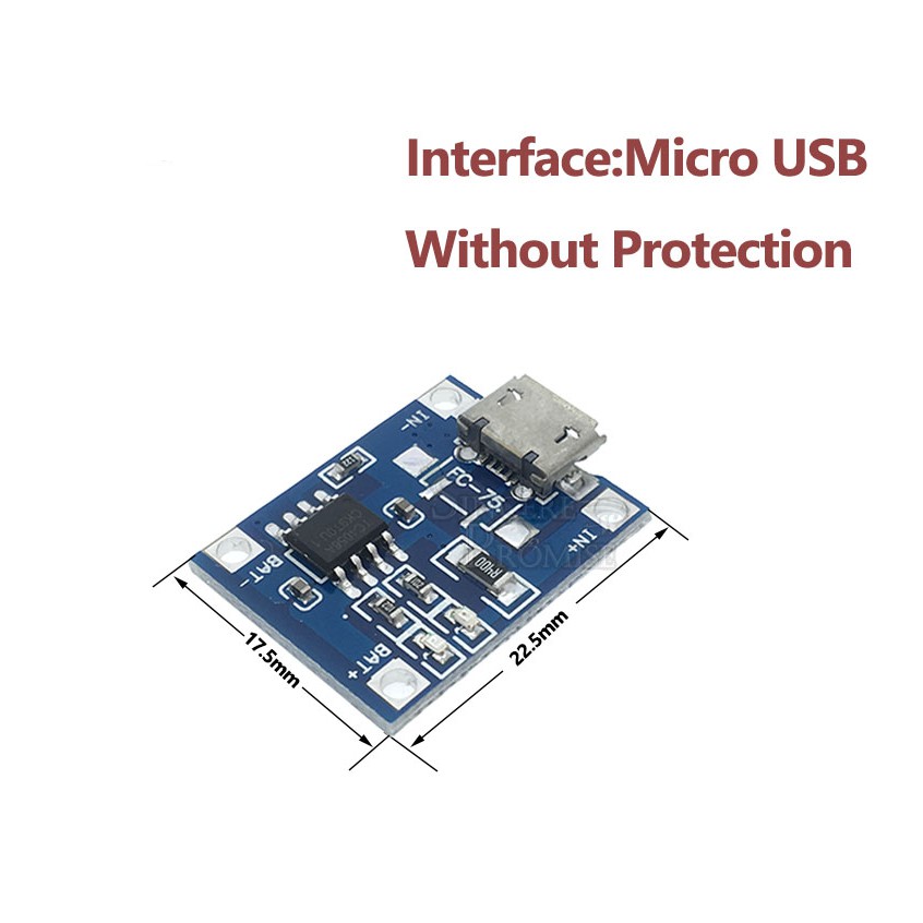 Mô Đun Sạc Pin Lithium 5v Micro Usb 1a 18650 Chuyên Dụng