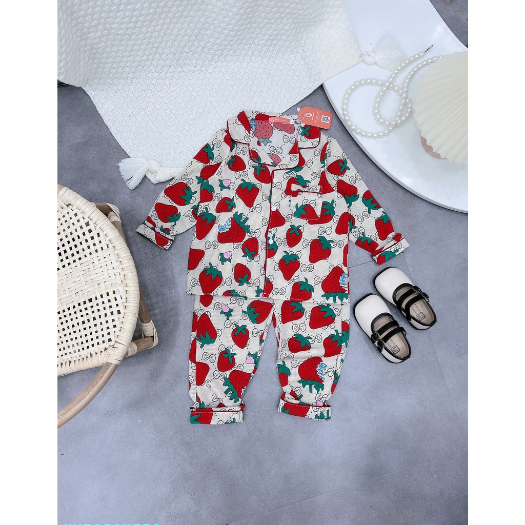 (12-42kg) Bộ Ngủ Pijama Lụa Mango Dài Tay Dành Cho Bé Gái, Họa Tiết Siêu Xinh - Babimama - BPN67