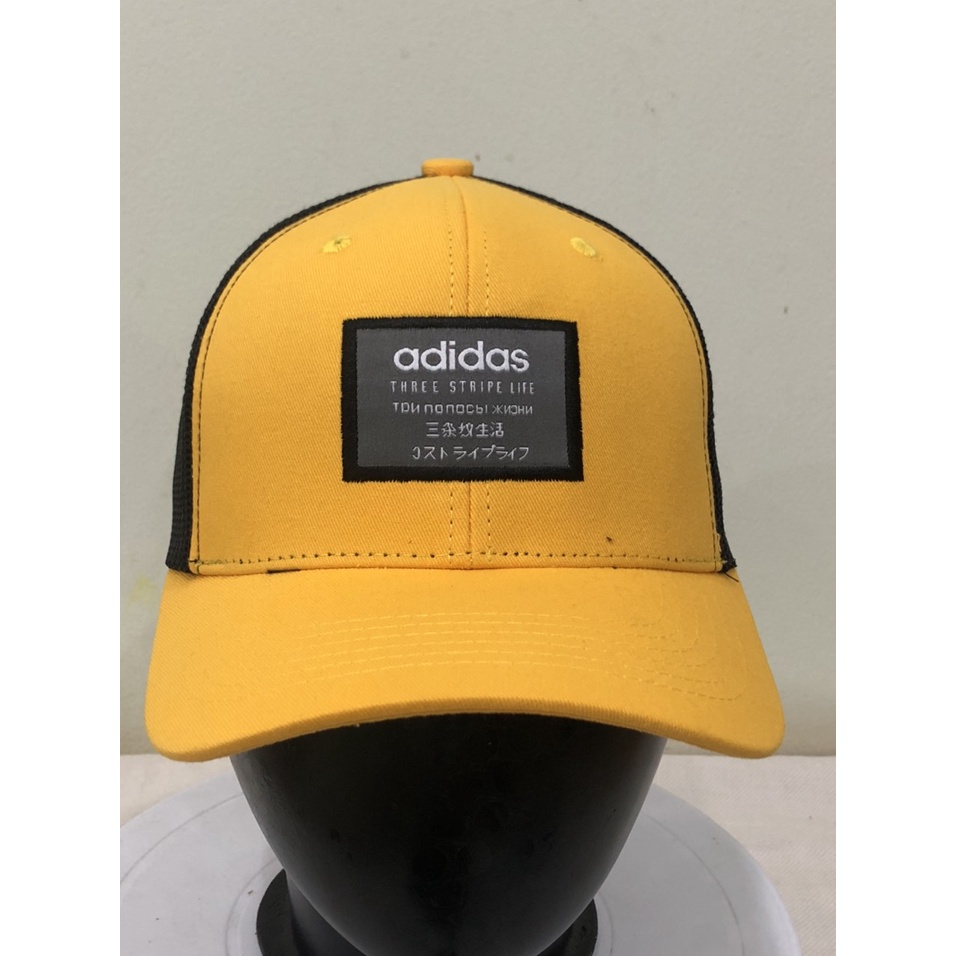 Nón mũ lưỡi trai nam nữ hàng VNXK dáng thể thao cực chất thêu nổi logo adidas màu vàng. Nón nam nón nữ Ảnh thật 100%