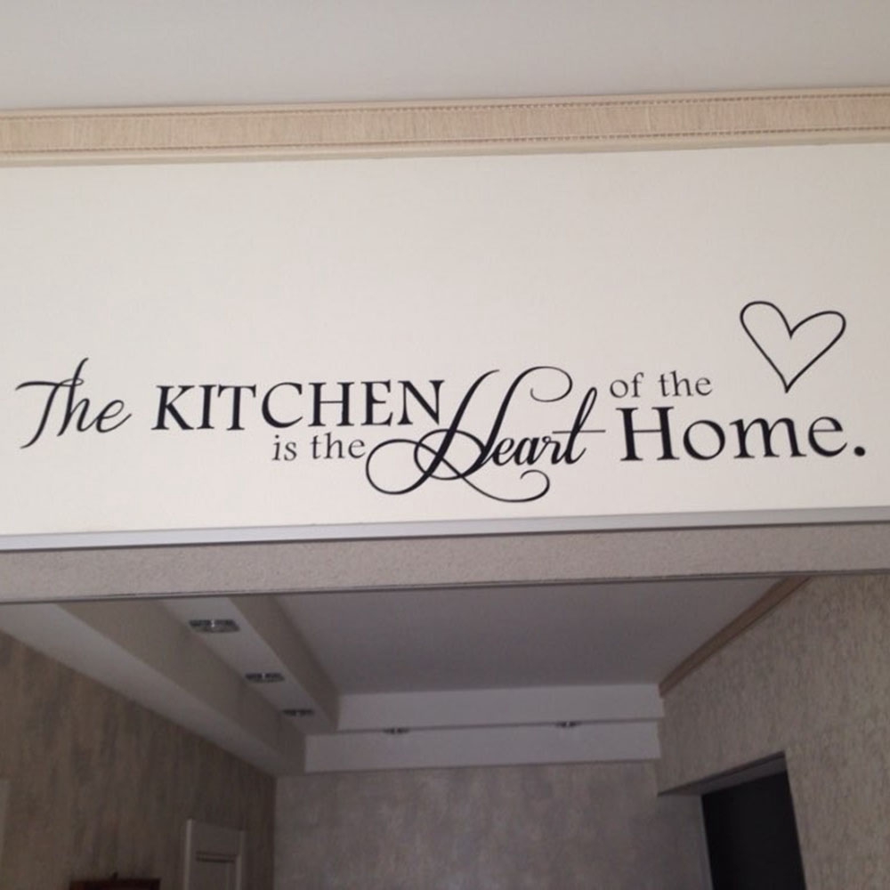 MIOSHOP Removable Mural Wall Art With Heart Home Decor The Kitchen Is the Heart of the Home