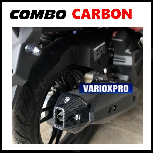 Ốp Carbon chụp Pô xe Vario 2018 2019 2020 2021 - Chụp đít Pô xe Vario Carbon - Ốp pô cacbon chụp pô xe Vario