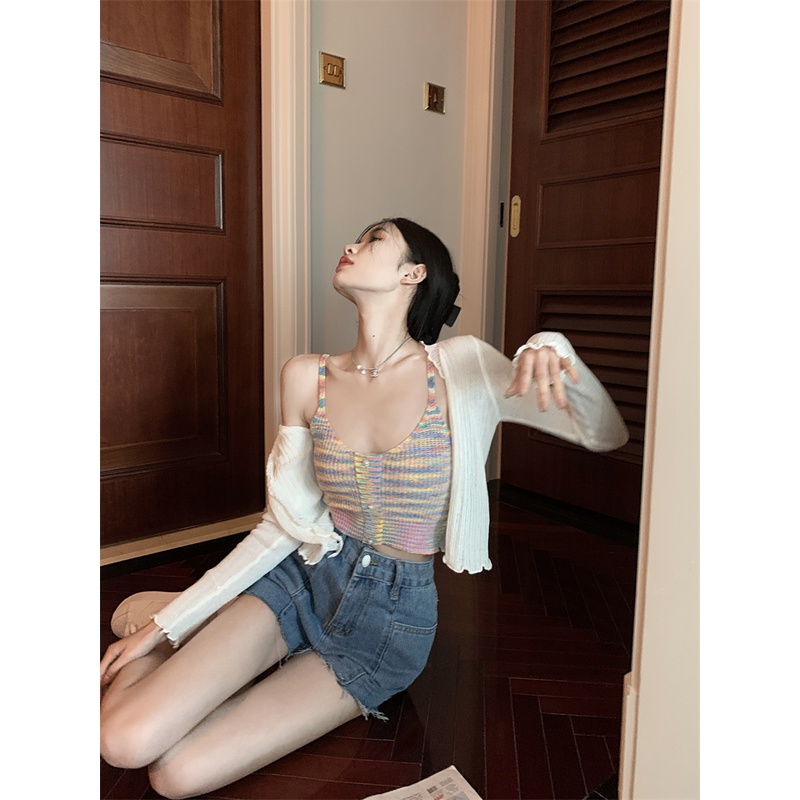 Áo cardigan Dệt Kim Mỏng Tay Dài Phong Cách Hàn Quốc Thời Trang Cho Nữ