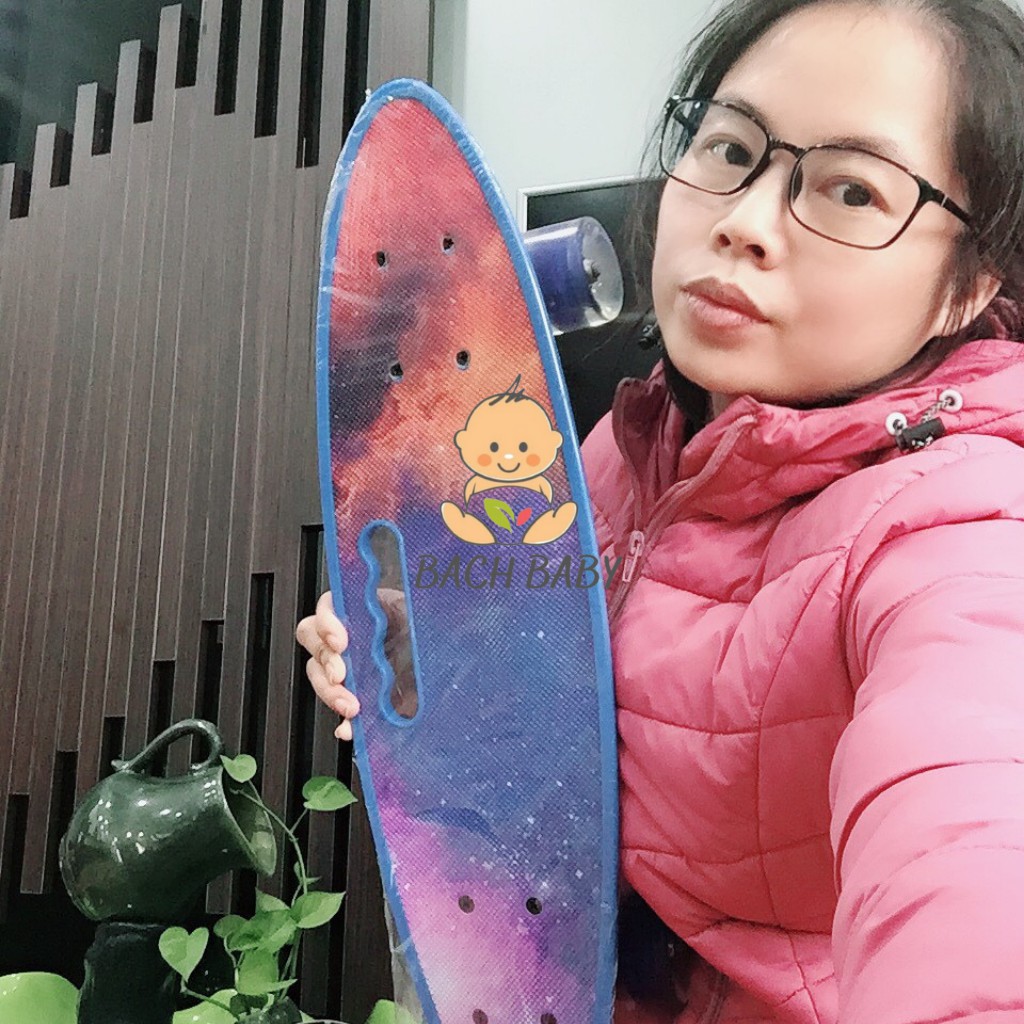 Ván Trượt cao cấp cho bé 4 bánh đèn Led có Tay Cầm-