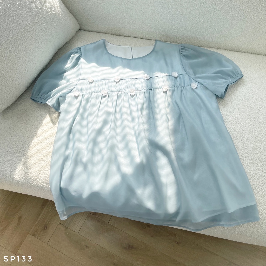 MEDYLA - Áo sơ mi bầu công sở 2 lớp lót habutai cho bầu đi làm đi chơi cực xinh - SP133