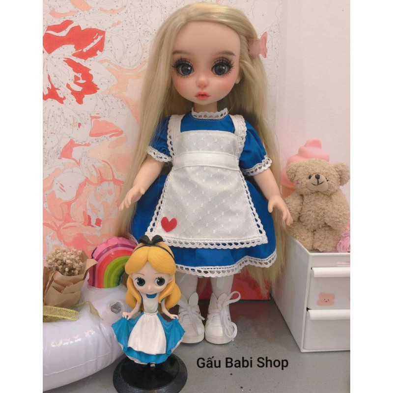 Đầm Alice cho búp bê Animator size 40cm, blythe, 5inch, 1/8 bjd, baboliy, bru, 1/6 babies, xinji