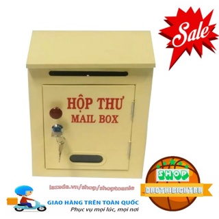 Hộp thư báo, hộp thư góp ý ( màu vàng kem)kt( 22x10x28cm)