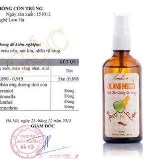 TINH DẦU CHỐNG CÔN TRÙNG 100ml Lam Hà