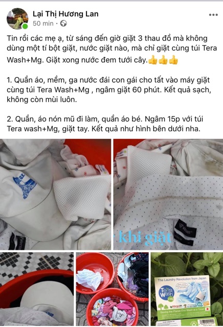 <Chính hãng> Túi giặt Terra wash 125gr (túi giặt thông minh, túi giặt magie