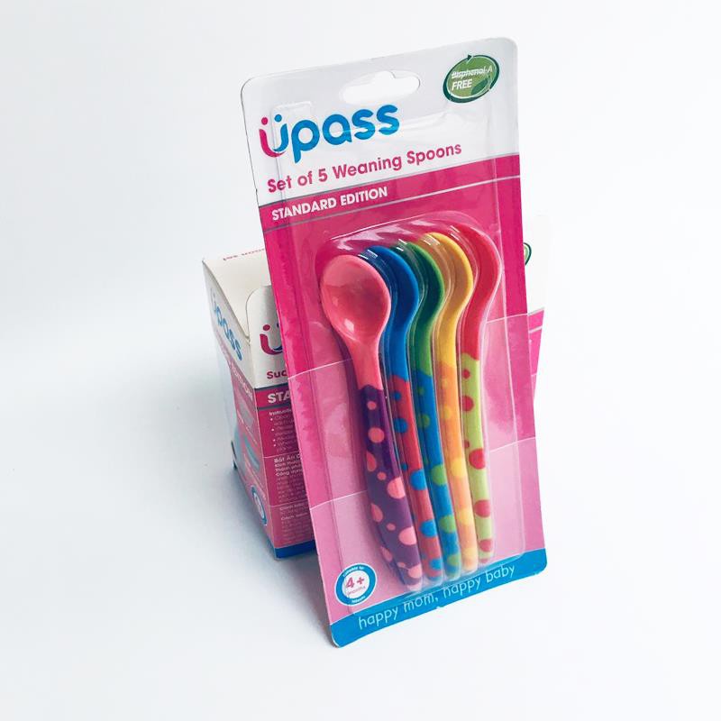 Set 5 thìa nhựa ăn dặm cho bé Upass UP3003N (Made in Thailand)