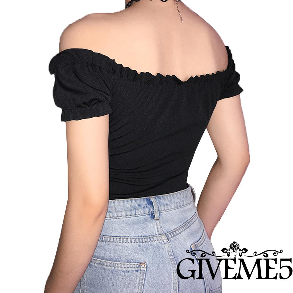 Áo liền quần trễ vai co giãn tốt thời trang xinh xắn cho nữ