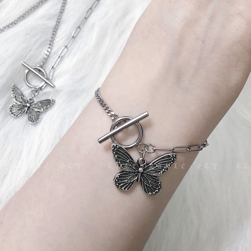 Butterfly Bracelet Fashion Retro Asymmetric Titanium Steel Accessories