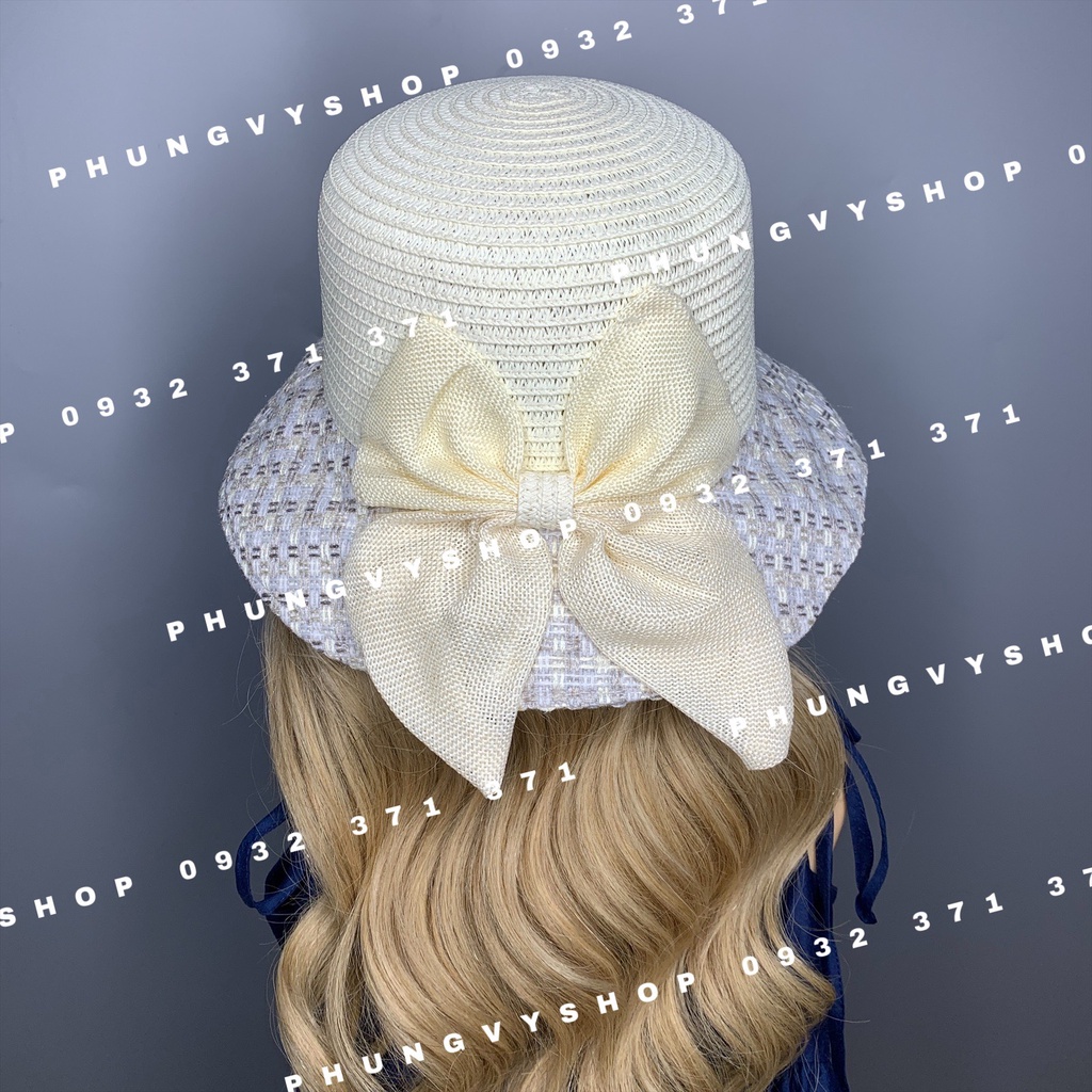 (NT)- Mũ cói VÀNH NHỎ LEN ĐAN- nón đi biển che nắng