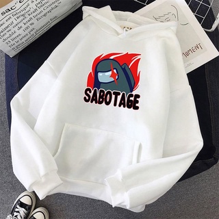 Áo hoodie tay dài dáng rộng in họa tiết Among Us thời trang Hàn Quốc trẻ trung cho nam và nữ