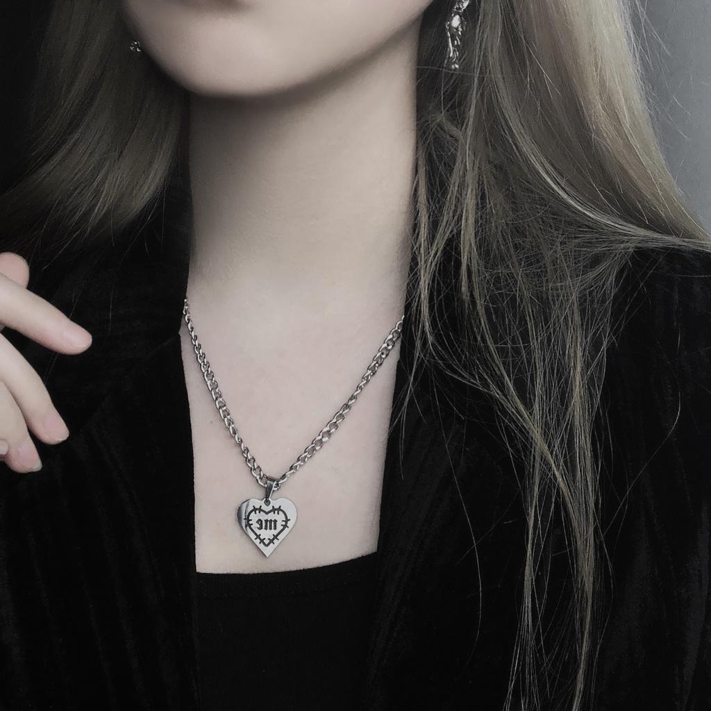 Dây Chuyền Thép Titan Mặt Trái Tim Thời Trang 191043Dây Chuyền Thiết Kế Đơn Giản Hợp Thời Trang Cho Cặp Đôi