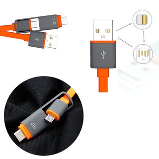 Cáp sạc 2 đầu MICRO USB và TYPE C cho Samsung, Oppo, Xiaomi, Vivo