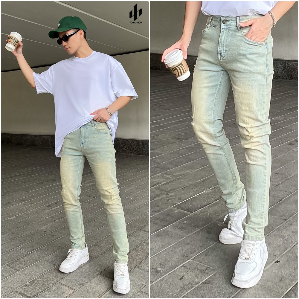 {FREESHIP + VOUCHER 20K} QUẦN JEANS NAM FORM SLIMFIT MÀU DIRTY WASH VẢI DÀY XỊN MỊN (ẢNH THẬT 100% BAO ĐỔI TRẢ)088