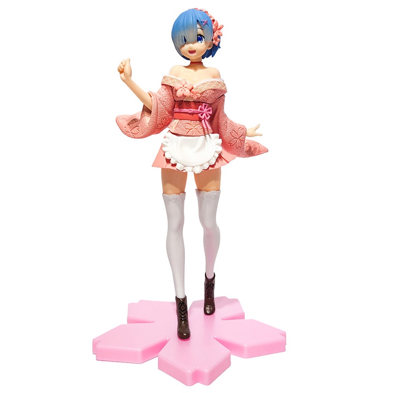 Mô Hình Nhân Vật Re: Life In A Different World From Zero Rem Mặc Kimono Hồng Bằng PVC 23cm