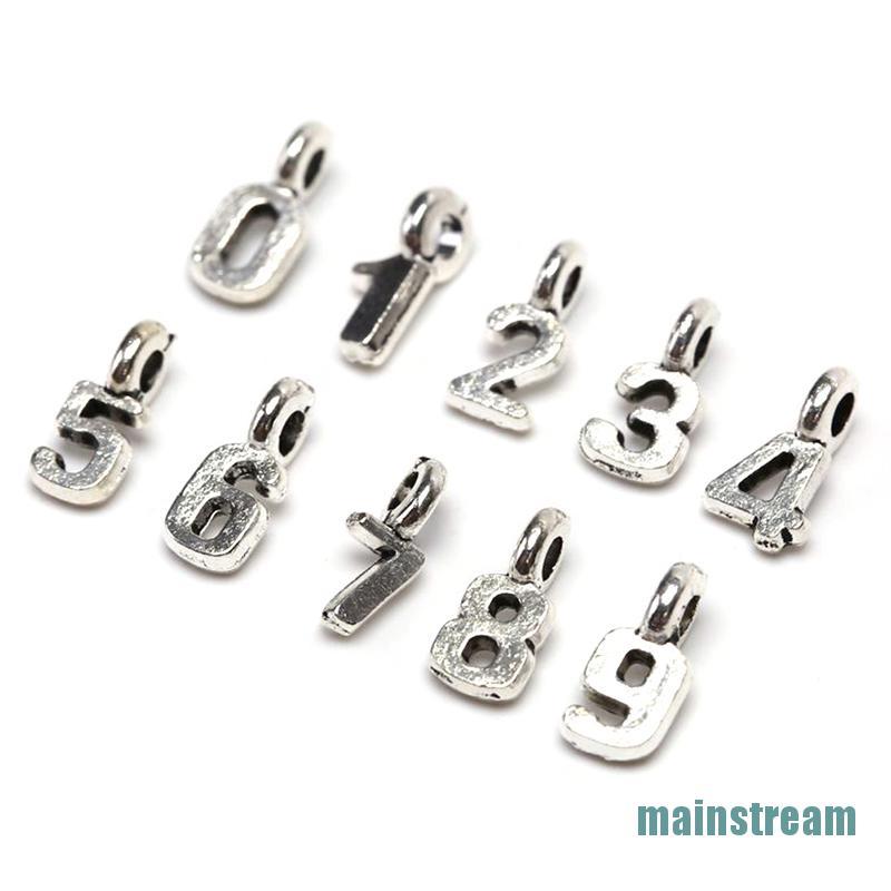 CHARMS Set 10 Mặt Dây Chuyền Hình Số Ả Rập