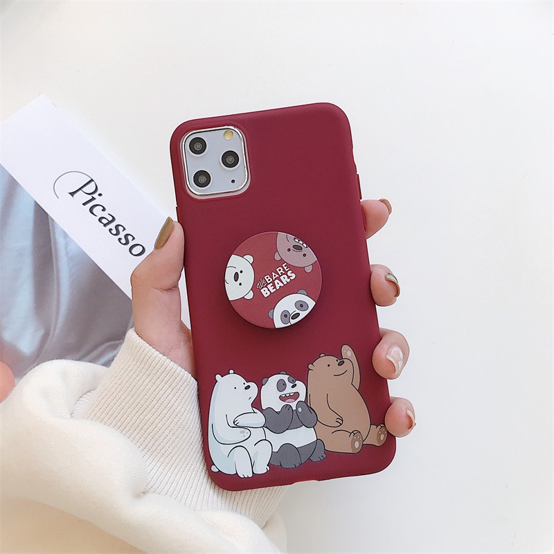 Ốp lưng hình We Bare Bears dễ thương cho iPhone 5 5s SE 6 6s 7 8 Plus X XS MAX XR 11 11 Pro 11 Pro Max