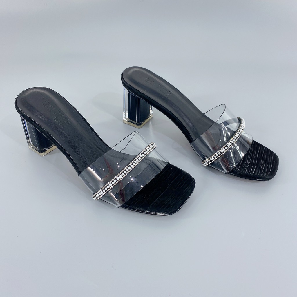 Dép cao gót nữ GÓT XINH GX323 quai mika trong đế cao 5cm