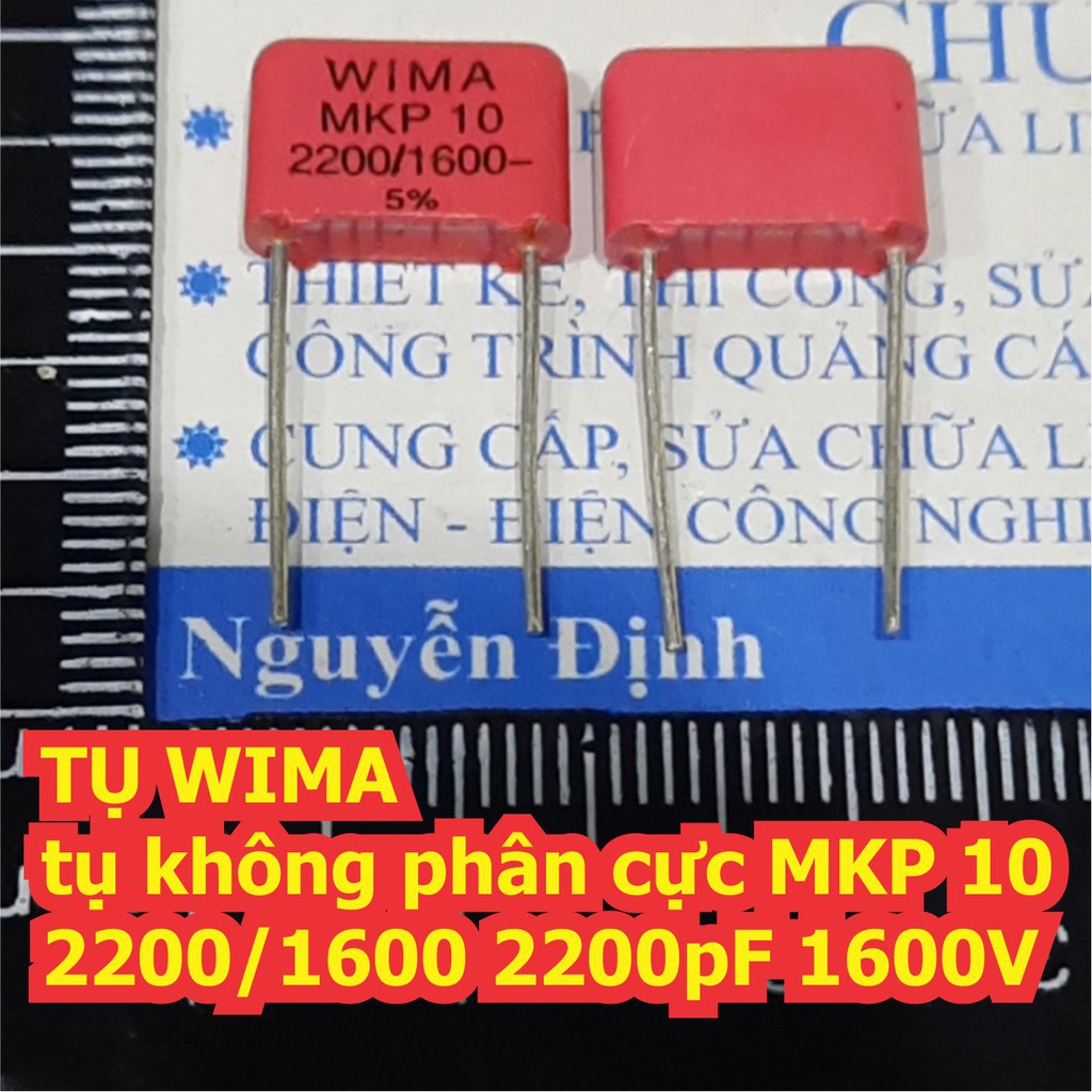2 con TỤ WIMA tụ không phân cực MKP 10 2200/1600 2200pF 1600V kde7385
