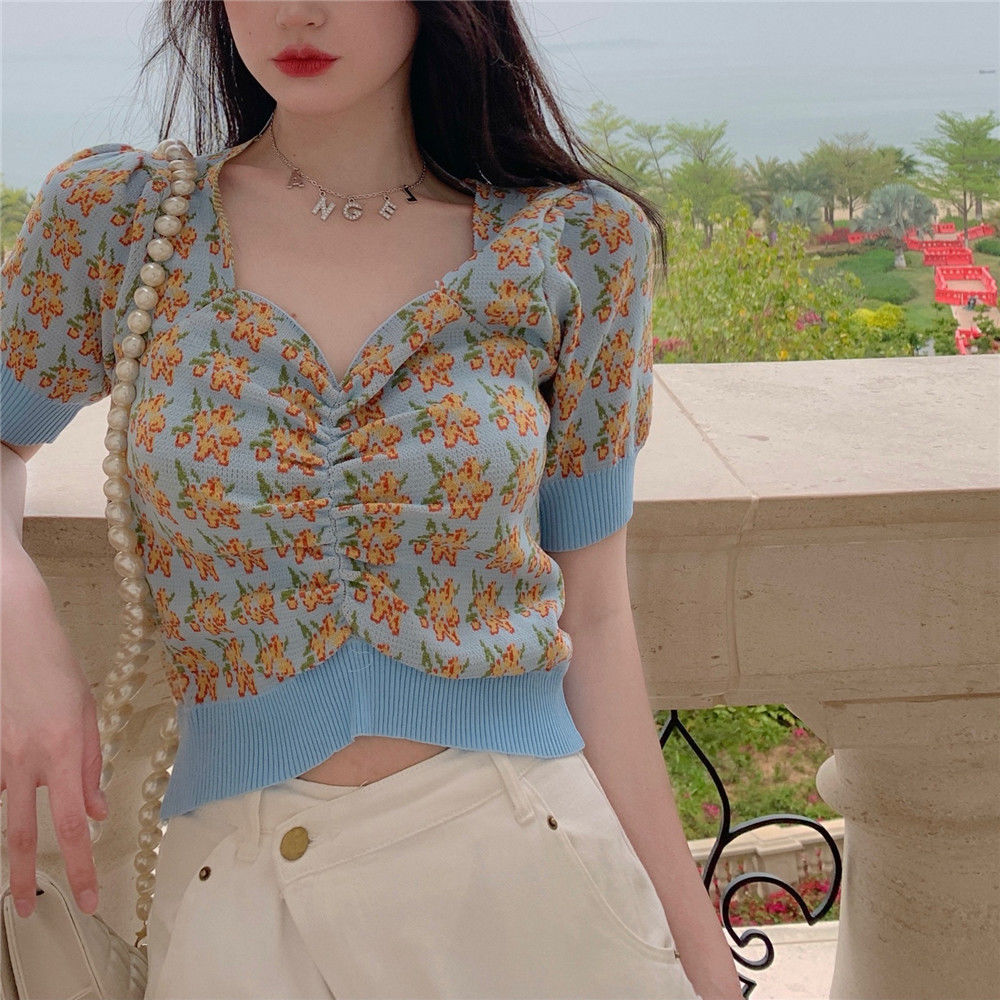 Áo Dệt Kim Ngắn Tay Thời Trang Mùa Hè Cho Nữ