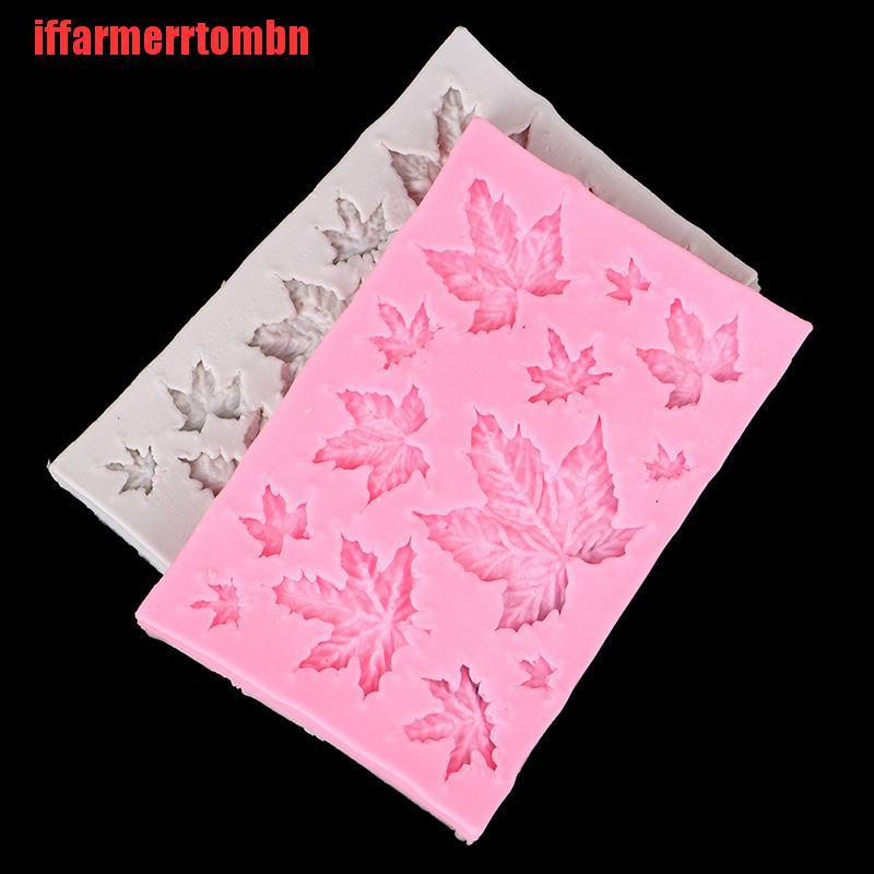 {iffarmerrtombn}1/2pcs 3D Silicone Baking Mold DIY Maple Leaf Mould Chocolate Fondant Cake Decor TYW