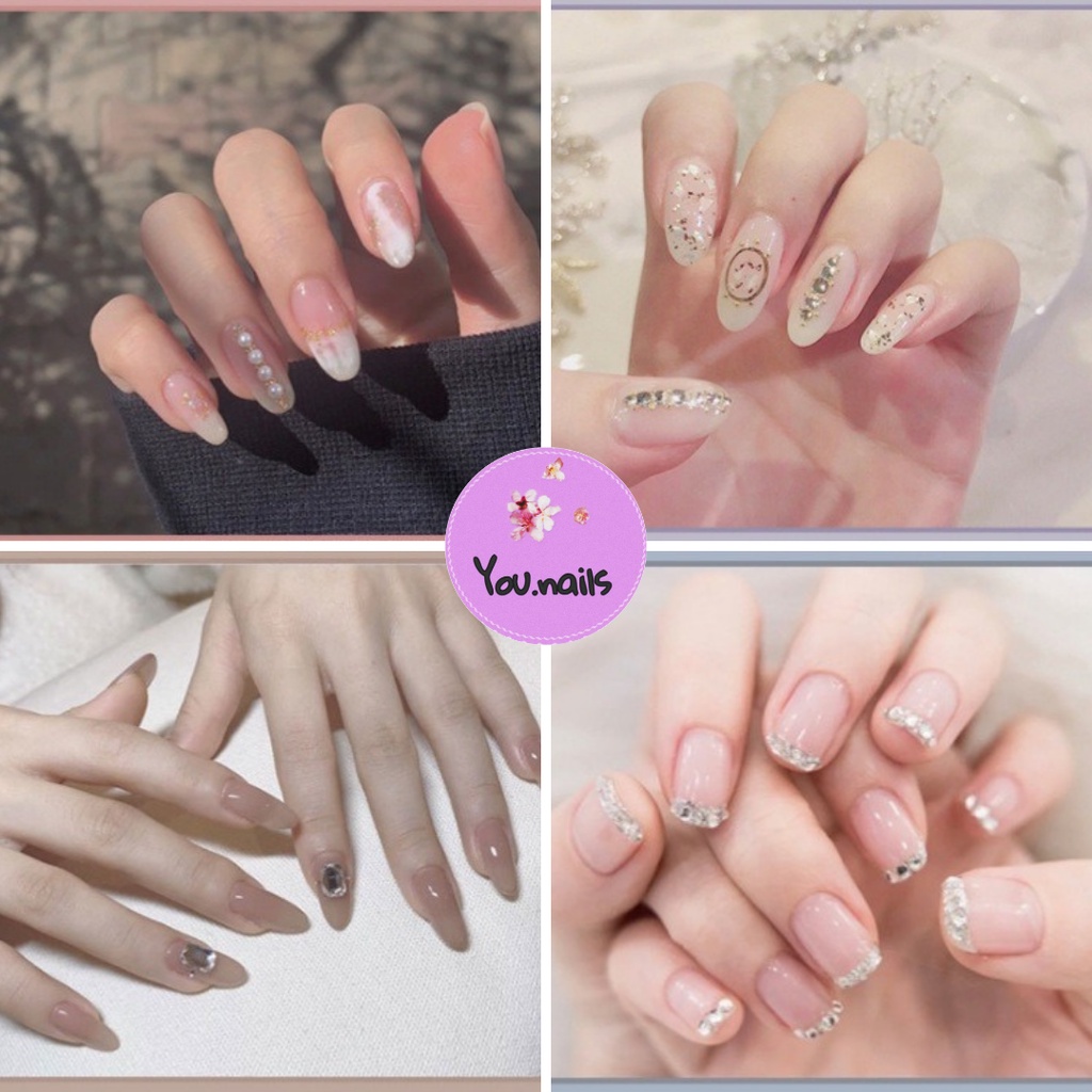 Móng tay giả đính đá kèm keo dài nhọn ngắn YOU NAILS (Mã Yz01-Yz10)