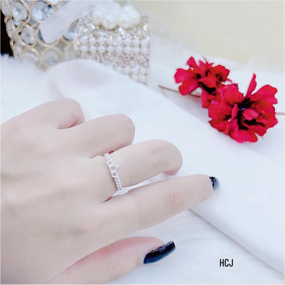 Nhẫn nữ vương miện đính đá nhỏ xinh chuẩn bạc ta sáng đẹp - Kho sỉ bạc Nhất Linh