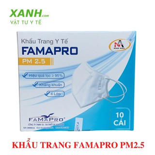 Khẩu trang y tế 4 lớp FAMAPRO PM2.5 (10 cái/hộp)