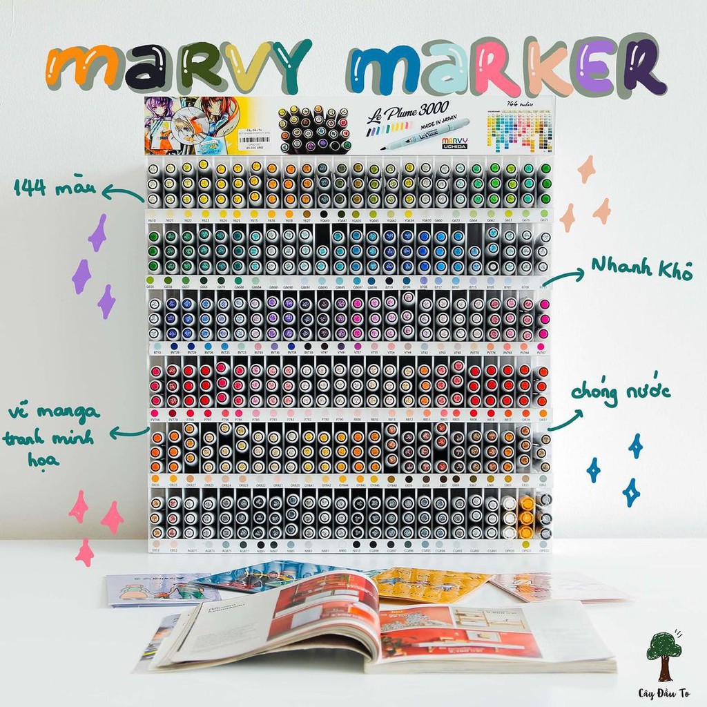 Bút Lông Đầu Cọ Marvy Marker 3000 (P + R)