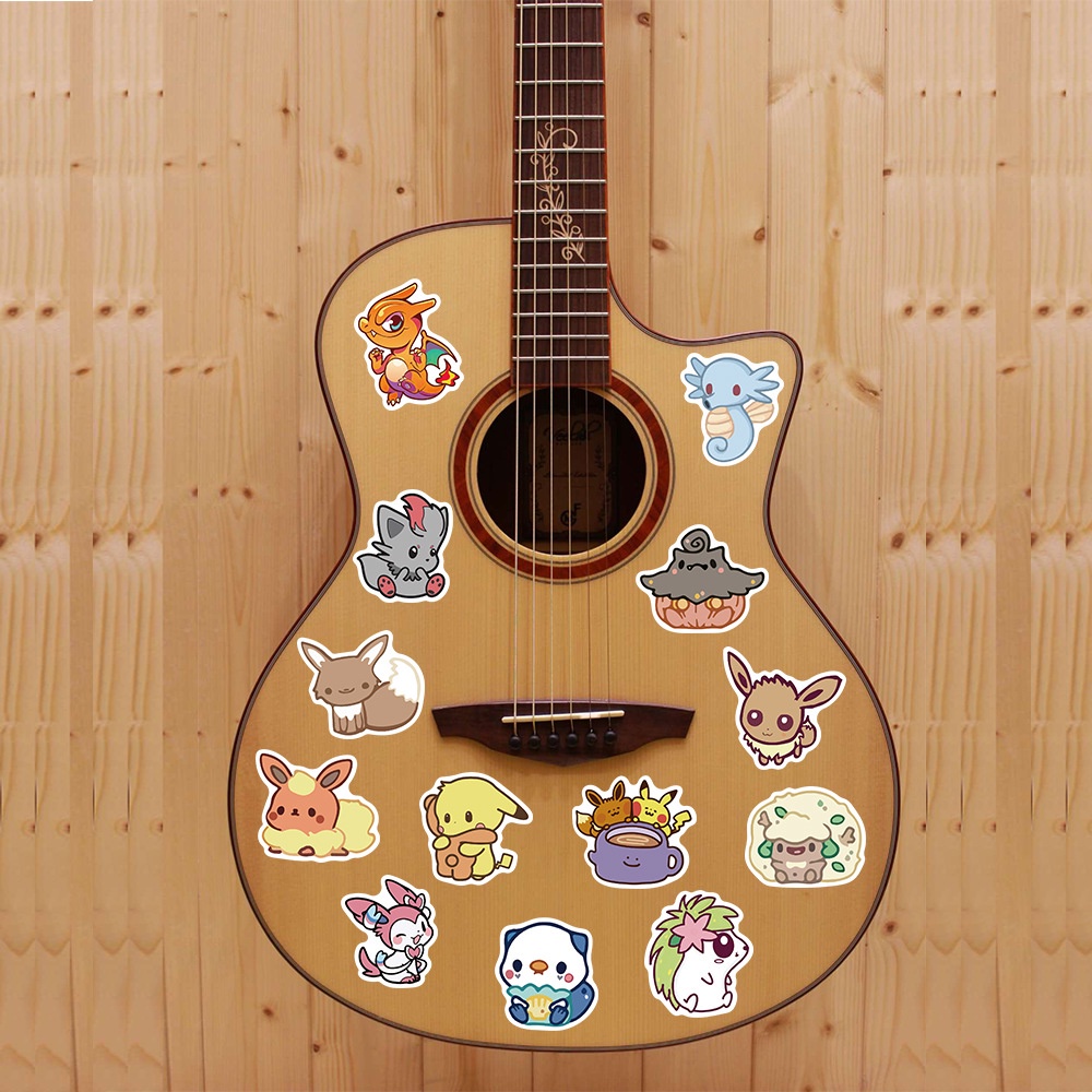 Set 10/ 25/ 50 miếng dán trang trí hình Pokemon đáng yêu chống thấm nước đa năng