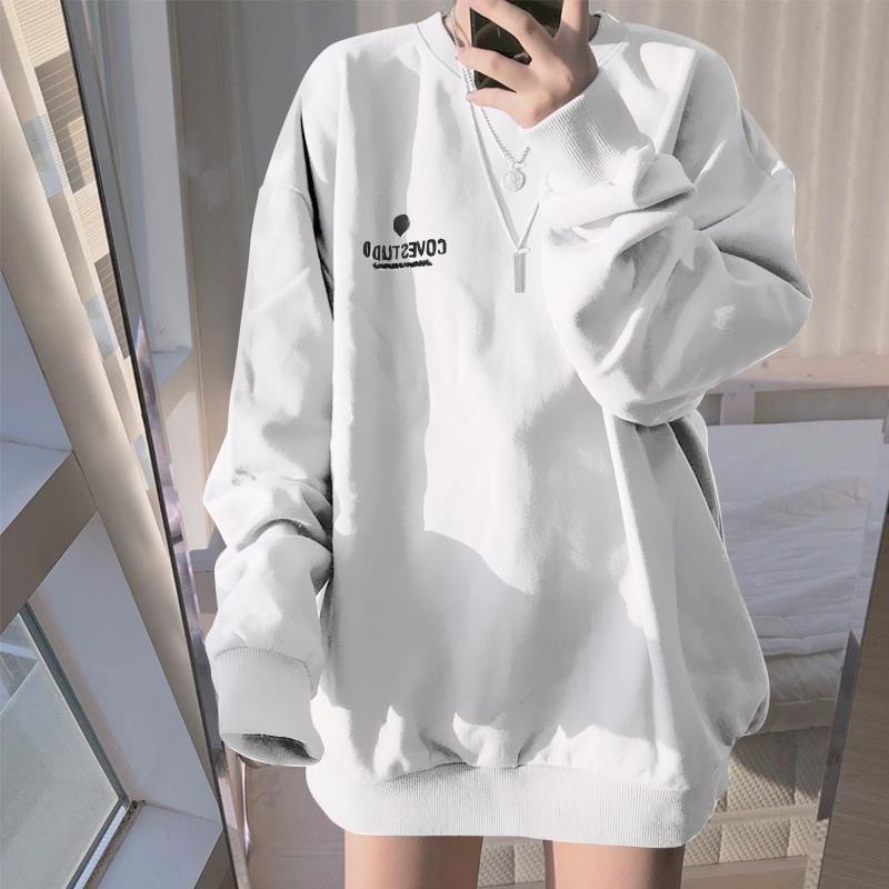 Áo hoodie nữ form rộng dài tím đen trắng vải nỉ chất đẹp hàng quảng châu BST áo thu đông unisex Ulzzang 2020