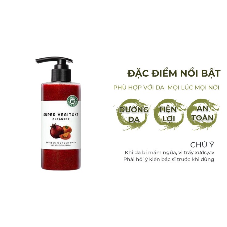 Sữa rửa mặt la Super Vegitoks chiết xuất rau củ giảm mụn tạo bọt dịu nhẹ cho da mụn RM03