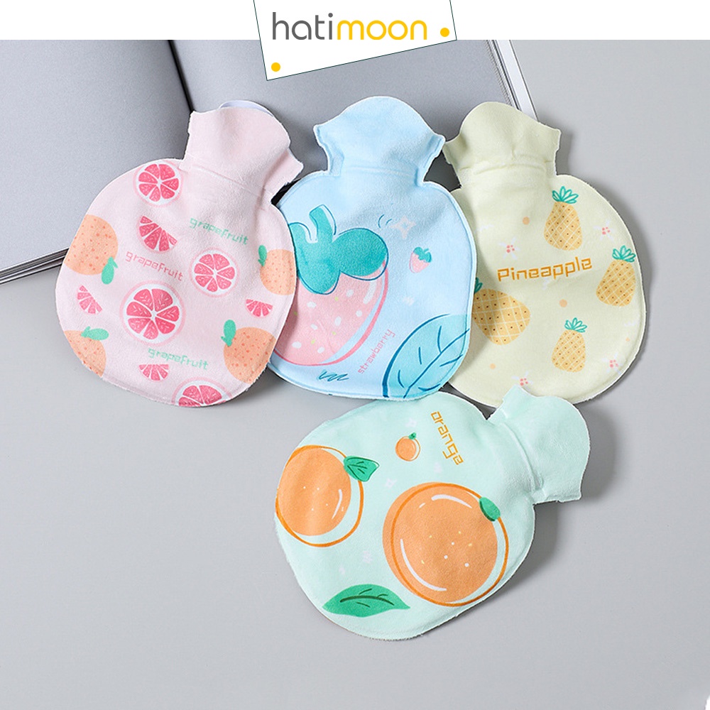 Túi chườm nóng lạnh 200ml 350ml vải nhung HATIMOON, túichườm đau bụng kinh nguyệt dành cho bạn nữ, túi sưởi ấm