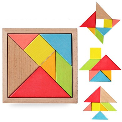 Xếp hình trí uẩn 7 mảnh - Tangram - Đồ chơi thông minh cho bé