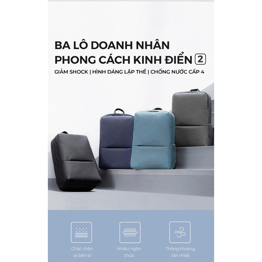 Balo doanh nhân chống nước cho laptop Xiaomi Business Gen 2 Classic | XIAOMI ECOSYSTEM STORE