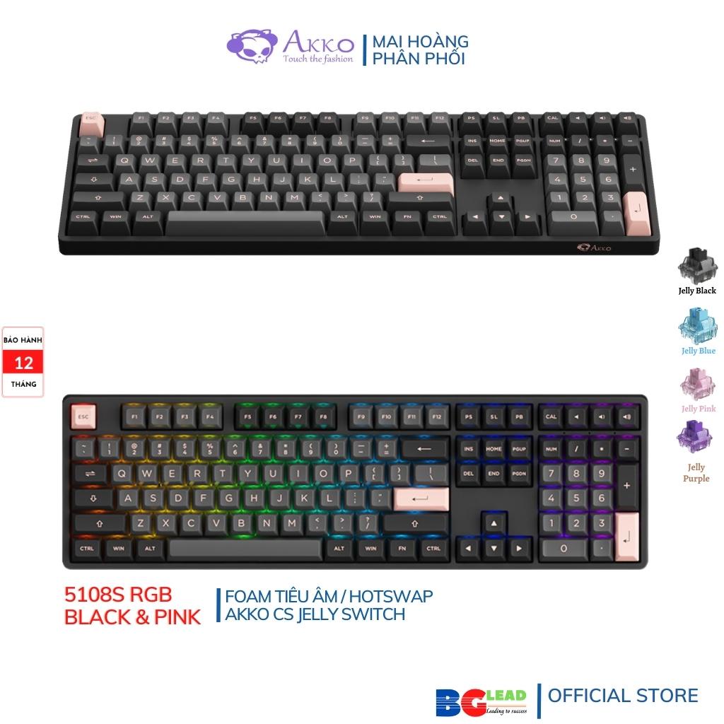 Bàn phím cơ AKKO 5108S|3084|3098 Black Pink (Hotswap|Akko CS Switch|Foam tiêu âm|Led RGB) - Mai Hoàng PP)