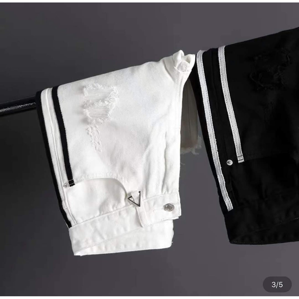 Quần Short Jean Nam Hai Sọc Rách | BigBuy360 - bigbuy360.vn