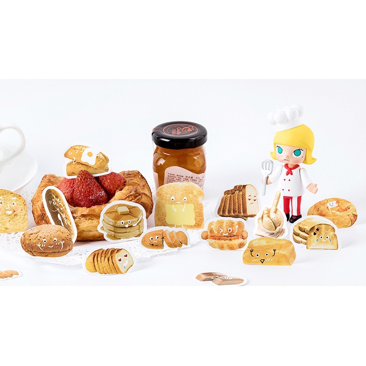 Hộp 46 miếng sticker mẫu các loại bánh mì
