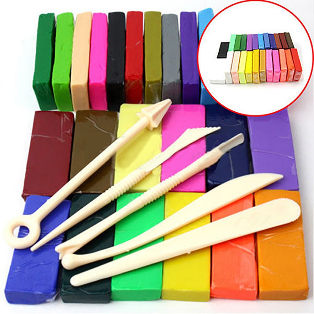 Bộ đồ chơi đất sét polymer và dụng cụ cho bé