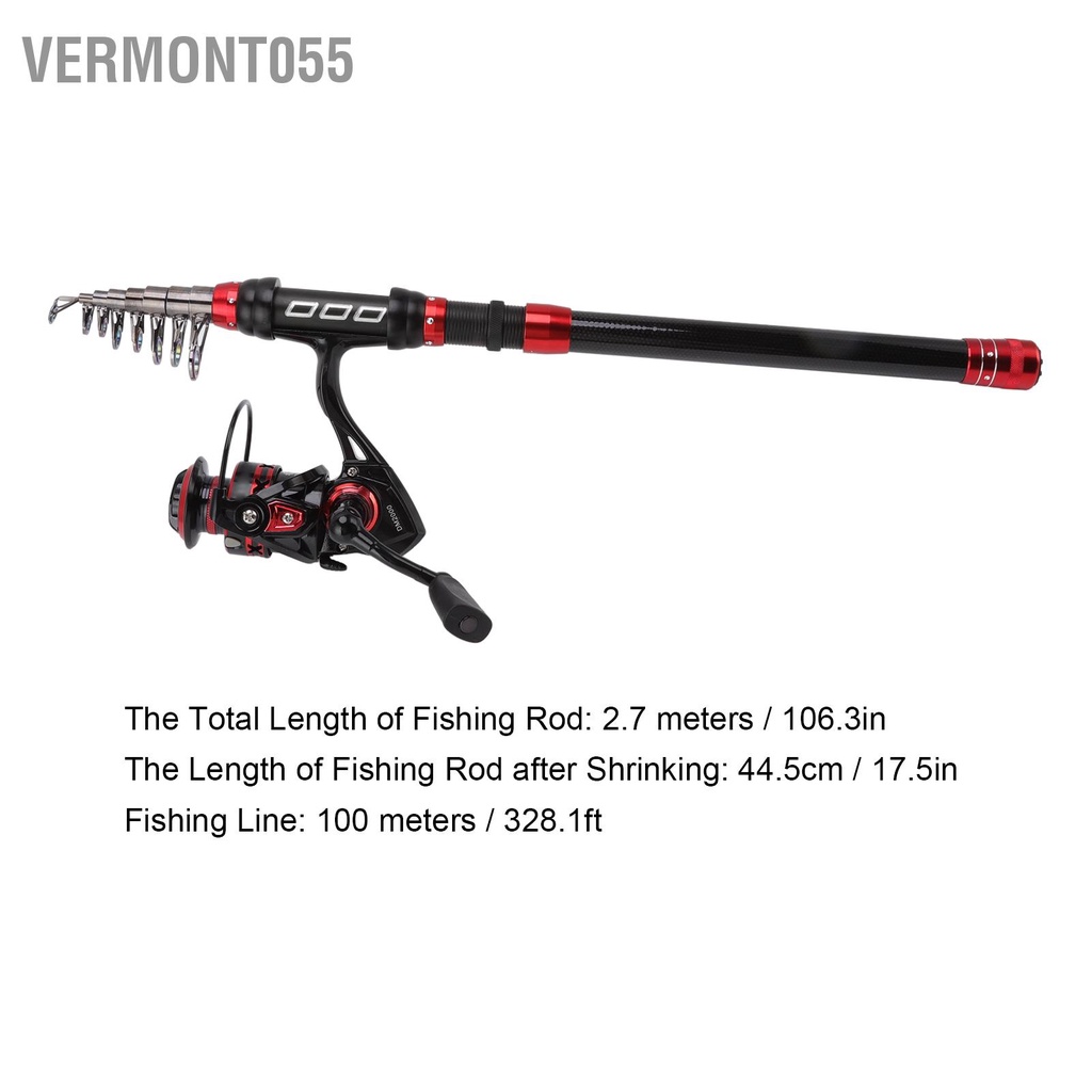 Có thể bán buôn Bộ Cần Câu Cá 2.7m Bằng Carbon Kèm Túi Đựng Tiện Lợi vermont055 Hàng giao ngay