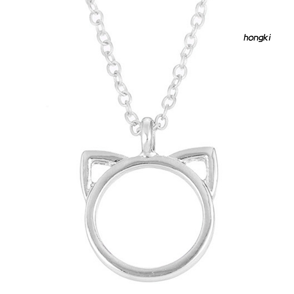 vòng cổ Hợp Kim Mặt Hình Tai Mèo Dễ Thương Cho Nữ