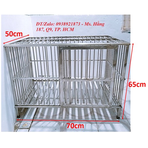Chuồng Chó Inox Cao Cấp 70x50x65cm