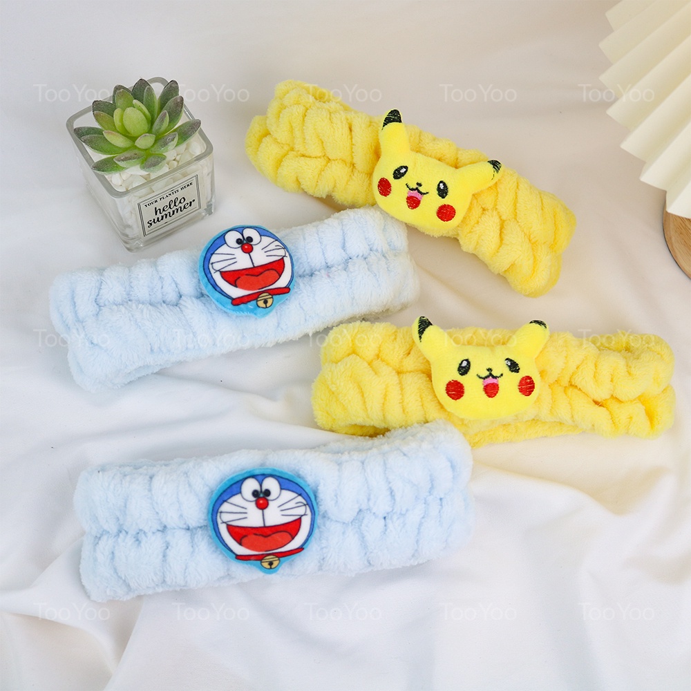 Băng đô rửa mặt, trang điểm hình Doraemon, Pikachu dễ thương cute TooYoo TY0205