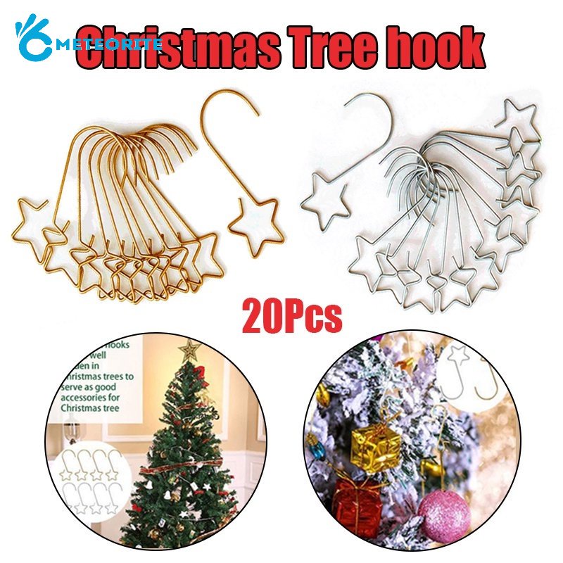 Bộ 20 Móc Treo Hình Học Bằng Kim Loại Trang Trí Cây Thông Giáng Sinh