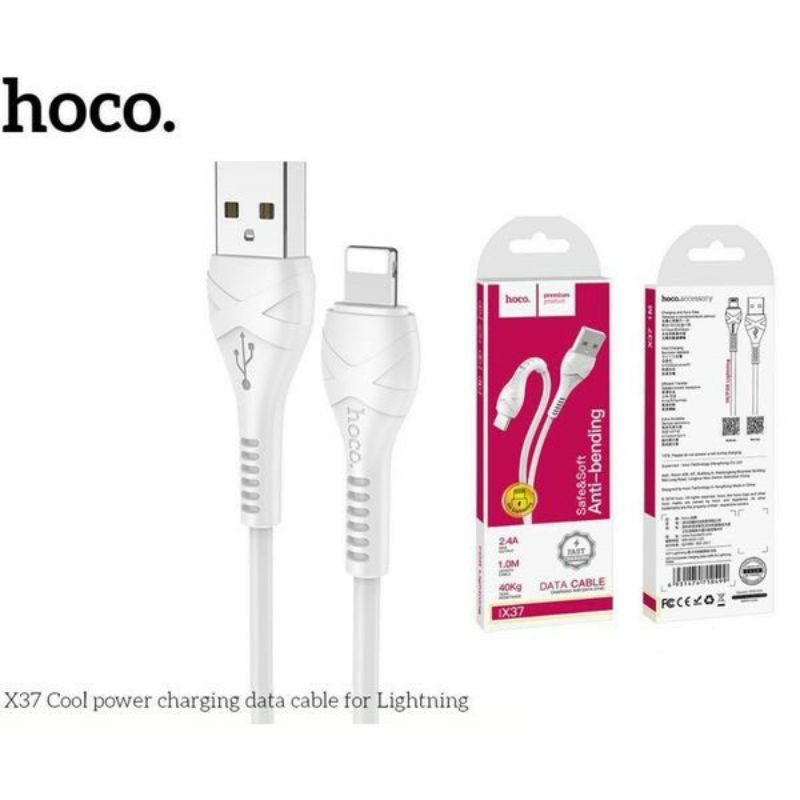 (ip lighting) cáp sạc nhanh 2.4A hoco x37