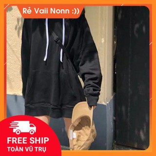 Áo hoodie trơn basic trắng đen Unisex full size